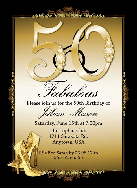 50th birthday invitations free|Fabulous 50 .